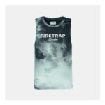 Mens Sub Lightning Print Cotton Muscle Vest