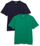 Mens T-Shirt Slim-Fit Short-Sleeved Crewneck Pocket, Pack of 2 – Medium – Prime Deal