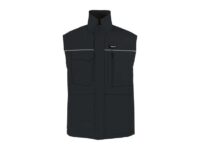 Mens Work Gilet in Navy / Grey – Water-repellent, wind-resistant work body warmer with fleece collar, YKK zip and reflective detailing