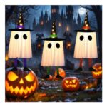 Mepham Halloween Hanging Ghost Lights 3-Pack, Waterproof LEDs, 3 Modes