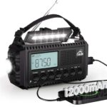 Mesqool AM/FM/SW Radio, Hand Crank with World Receiver, Type C, 12000 Mah Powerbank/SOS Alarm/Torch/Reading Light/IPX4 – Sold By Mesqool FBA