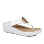 Metallic Toe Post Sandals – White