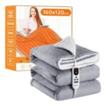 MiaCoco Heated Blanket 120x160cm, 10 Heat Levels, Auto-Off, LED, Grey