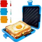 Microwave Toastie Sandwich Maker, with Butter Knife, Panini Presses, Silicone Microwaveable Cookware – Blue. Sold by supobadiuk FBA