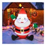 Micvtve Christmas Inflatable Santa with LED Lights, 4ft