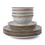 Mikasa Patterned Nordic Grey Porcelain 12 Piece Dinner Set – Free C&C Only