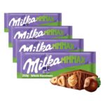 Milka MMMAX Alpine Milk Chocolate Bar with Whole Hazelnuts, 250g (4-Pack)