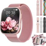 Mingtawn 7 Interchangeable Bands Smart Watches for Women Men,1.83 HD Smart Watch with Heart Rate/Sleep Monitor,Fitness Watch with Bluetooth Call,120 Sport Modes Activity Tracker Bands Gift Set