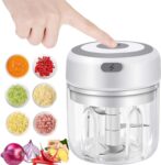Mini Electric Food Chopper, 250ml Capacity, Food Processor and Blender, USB Rechargeable, Portable Onion Chopper for Onions, Fruit, Chili, Ginger, and Garlic