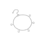Mini Pearl Clover Anklet (Silver)
