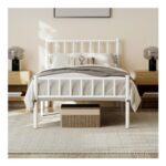 Minimalist Metal Bed Frame with Headboard