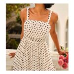Mischa Ivory Polka Dot Prom Dress