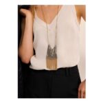 Mixed Metal Fringe Necklace