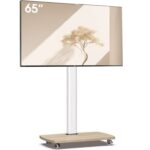Mobile TV Stand on Wheels with Wooden Base for 32-65 inch TVs – Sold by AOKCOS / FBA