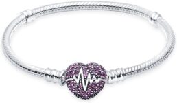 Moments Womens 925 Sterling Silver Snake Chain Bracelet for Charms, Valentines Day Mothers Day Birthday Gift for Mom Wife B1