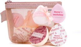 Momos Workshop Denim Makeup Sponge, MINI Blending Puff for Liquid & Cream Foundation, Long-Lasting Foundation Puff,Green 4pcs