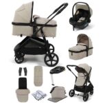 Monaco XT 2-in-1 i-Size R129 Travel System with ISOFIX Base, Footmuff & Changing Bag