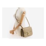 Moncrief Beige Pebble Clasp Crossbody Bag