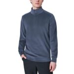 Mondetta Mens 1/4 Zip Twill Fleece – Beige / Blue / Grey