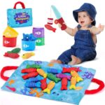 Montessori Toys for 1 Year Old, 10-in-1 Fabric Fishing Game – Sold by Hahaland Toy Store FBA