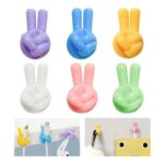 Mooshy 60Pcs Thumb Sticky Hooks, 6 Colors, No-Drill Cable Clips