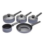 Morphy Richards 5-Piece Saucepan Set, Non-Stick, Recycled Aluminium, Grey