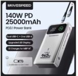 Movespeed M25Pro 3-Port 140W PD 3.1 25000mAh (Rated 14000mAh, 92.5Wh) Power Bank / CCC Version £49.73 – Sold By Movespeed Store (w/Code)