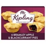 Mr Kipling Bramley Apple / Bramley Apple & Blackcurrant Pies – 6 Pack