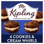 Mr Kipling Cookies & Cream / Custard / Caramelised Biscuits/ Lemon & Raspberry Whirls Cakes 4 Pack – Clubcard Price