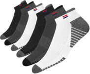 NAVYSPORT 6 Pairs Mens Cotton Ankle Trainer Socks Cushioned Sports & Running Socks DRI-WIK Moisture Wicking Reinforced Heel & Toe Breathable & Durable Sizes 6-11 & 9-12