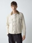 NEXT mens Ecru Denim Button Through Cotton Jacket ( sizes S to 4XL ) – free click and collect