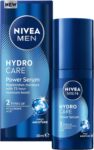 NIVEA MEN Hydrocare Power Serum (30ml), Face Serum For Dry Skin, 72H Hydration Formula with Hyaluronic Acid, Deeply Hydrating Moisturiser for Men