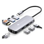 NOVOO USB-C Hub 7-in-1: 4K HDMI, Ethernet, 3x USB 3.0