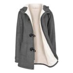 Nadeer Womens Fleece-Lined Thick Long Hooded Toggle Duffle Coat Pockets
