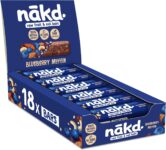 Nakd Blueberry Muffin Natural Fruit & Nut Bars – Vegan – Gluten Free – Healthy Snack, 35 g (Pack of 18)