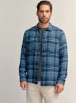 Navy Blue Check Twill Shacket (Size XS only) Free Click & Collect