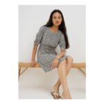Navy Floral Mini Tea Dress