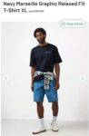Navy Marseille Graphic Relaxed Fit T-Shirt