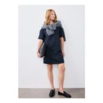 Navy Suedette Mini Shift Dress Navy 8