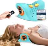 Neck Massager,Neck Stretcher,Massager with Heat,Relieves Muscle Soreness and Stiffness, Suitable for Men, Women, Or Office Workers (Blue)