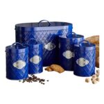 Neo Embossed Diamond Hexagonal Metal Canister Set 5-Piece Navy