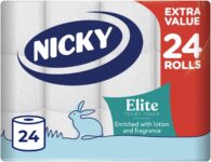 Nicky Elite, 24 Rolls of Toilet Tissue, 3-Ply
