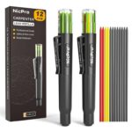 Nicpro 12 Pcs Carpenter Pencil 2.8mm Lead Refills, Replacement Lead Dispenser (4 x Black, Red, Yellow) – Sold by NicproShop EU / FBA