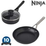 Ninja ZEROSTICK Essentials 28cm Frying Pan 10 Year Guarantee / Ninja ZEROSTICK Classic 16cm Saucepan with Lid – £11.99 – W/Code