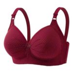 Non-Wired Supportive Bralette for Women, plus Size, Wireless, Wine 4XL