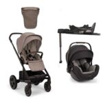 Nuna Mixx Next Pram/Stroller Bundle with Arra Flex Car Seat and Base Curve Adapter