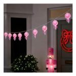 OHS 10 Pack Bow Lollipop String Lights – Hot Pink/White