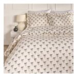 OHS Ditsy Bow Frill Duvet Cover Set – Monochrome
