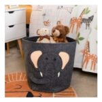 OHS Elephant Felt Storage Basket – Charcoal