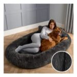 OHS Fluffy Human Size Pet Bed – Charcoal